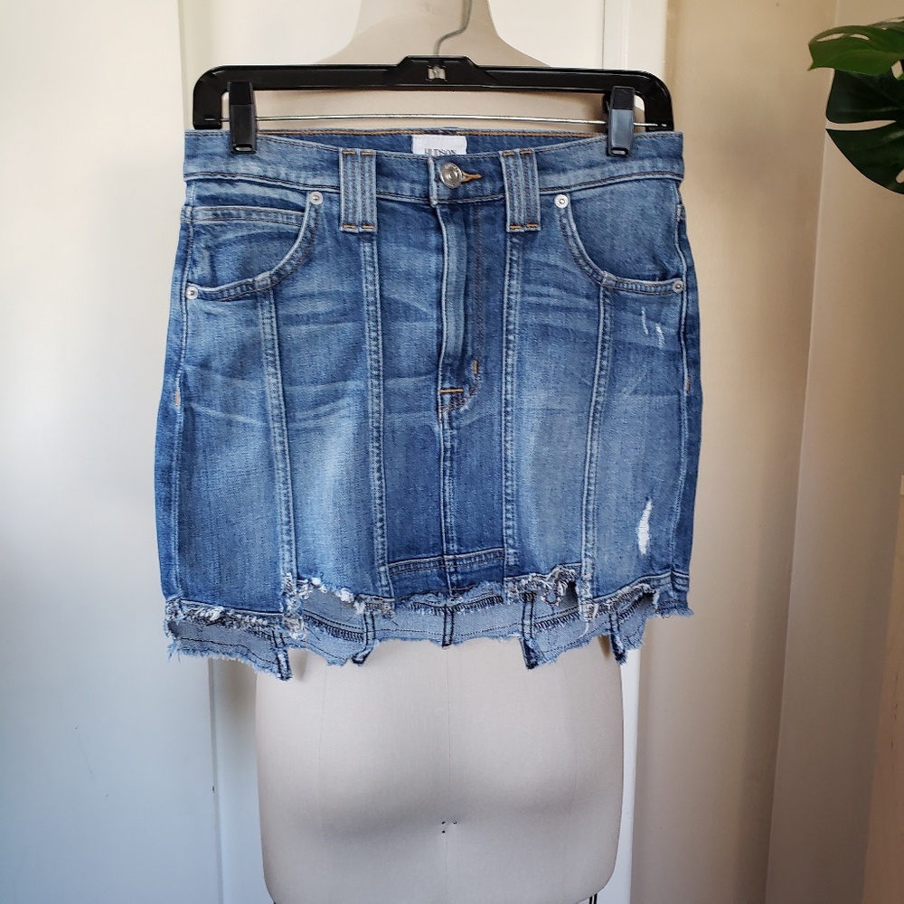 Hudson Denim Step Hem Mini Skirt Size 27!